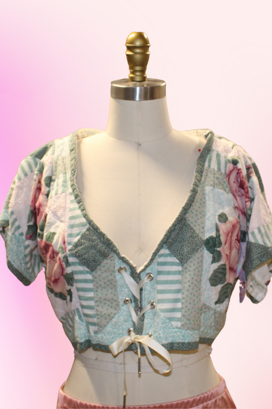 Pillow Talk Shirt Jacket – Upcycled Elegance Meets Cottagecore Charm