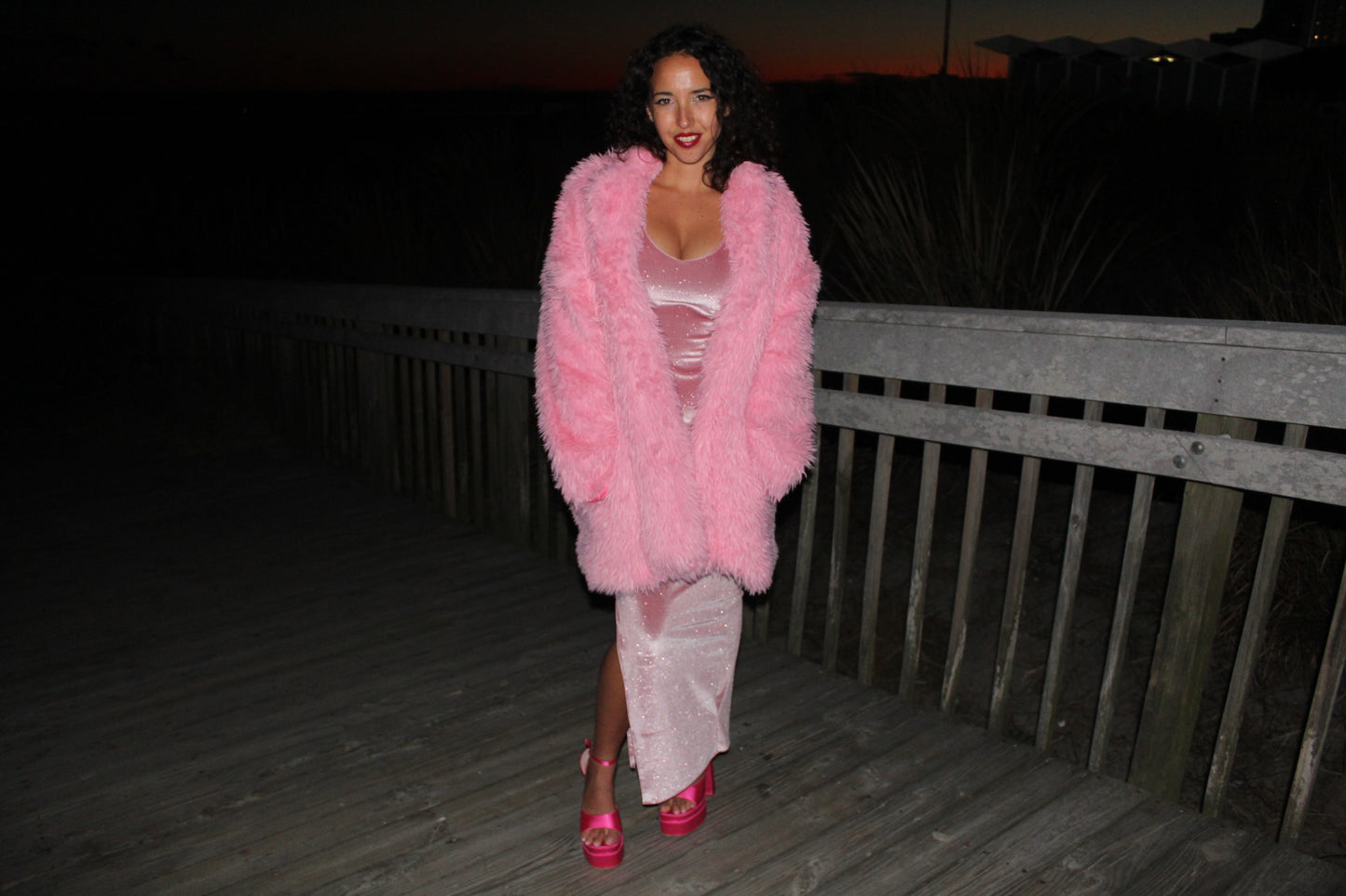 Handmade Pink Fur Coat