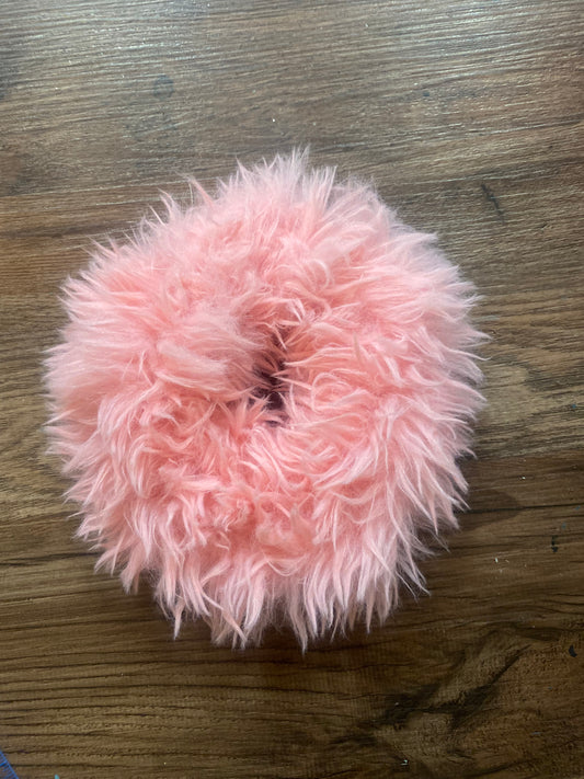 Pink Fur Scrunchies